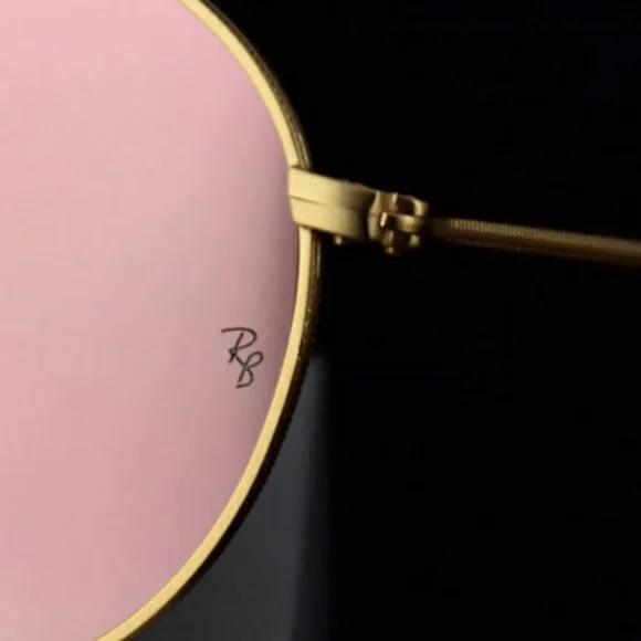New - Ray-Ban Round Metal Pink Mirror Lenses GoldFrame RB3447 Men /Women New
